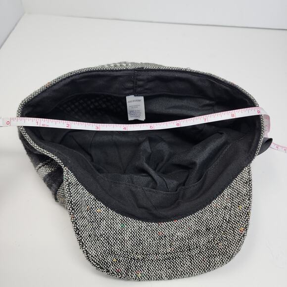 Vintage Joe Boxer Plaid Grey Black Beret Hat - Picture 9 of 9
